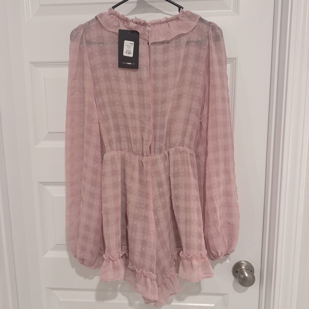 Pink Ruffled Long Sleeve Romper - Picture 3 of 4
